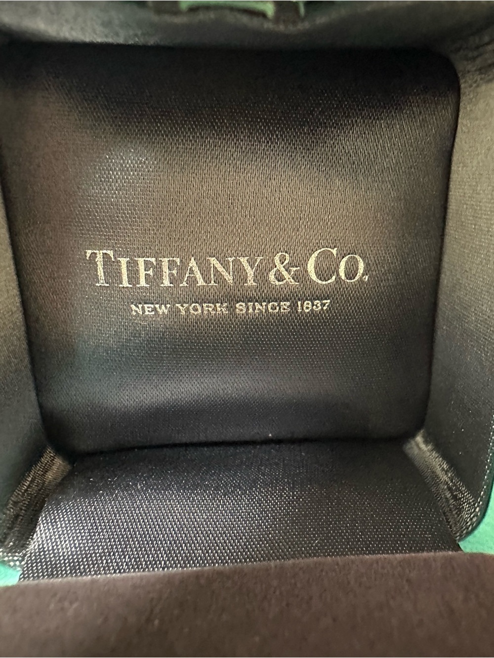 Tiffany & Co. Turquoise Ring Box with Black Velvet Interior - Picture 4 of 5